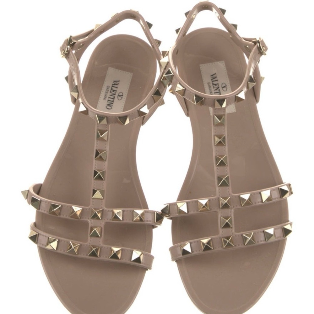 Valentino Garavani Beige Studded Sandals - Picture 3 of 5